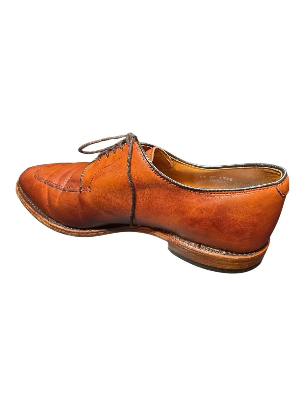 Allen Edmonds Delray Split Toe Derby Chili Leather 8.5 3E Wide Dress Shoes USA